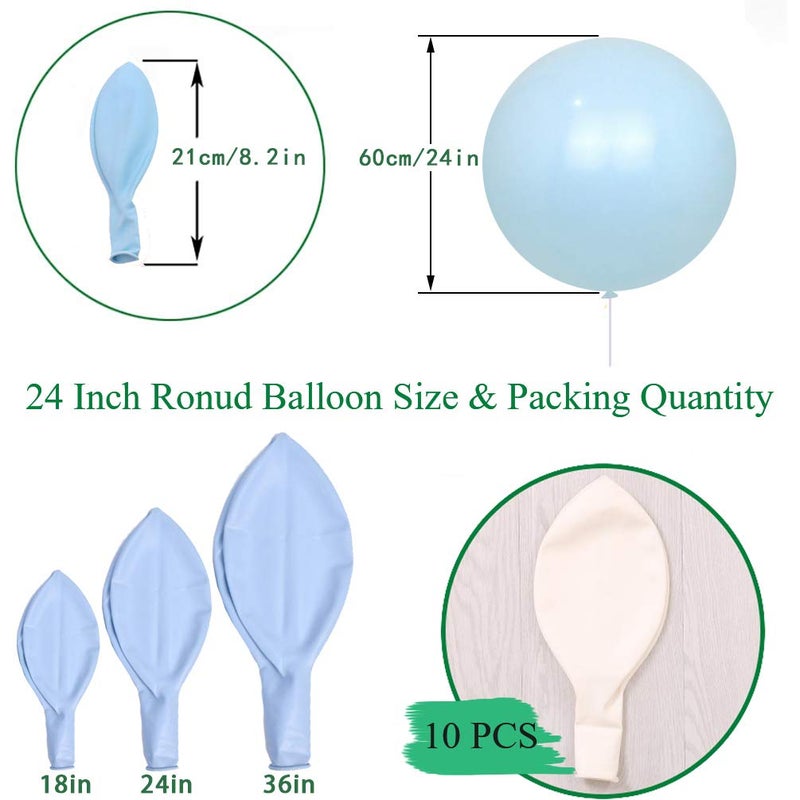 IN-JOOYAA 10Pcs 24 Inch Balloons White Giant Round Balloons Large Balloon For Wedding Baby Shower Birthday Party Decorations - Image 2